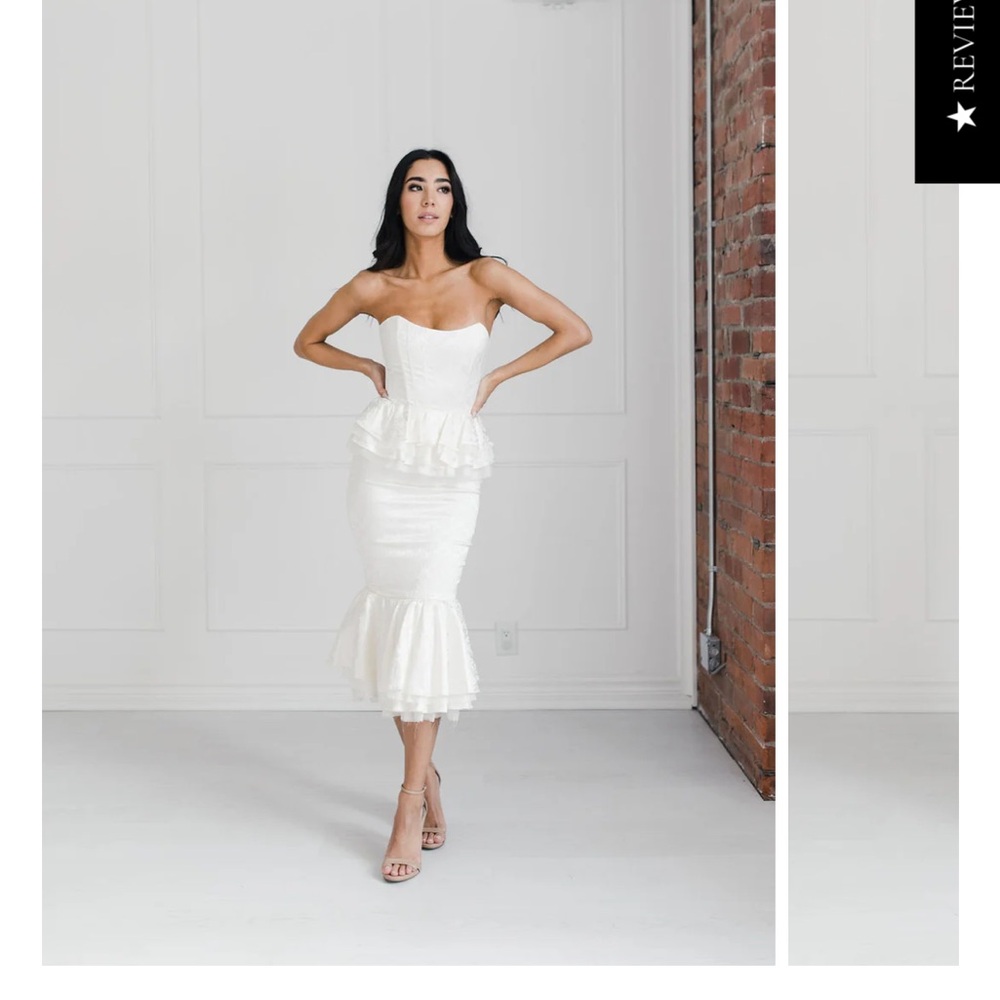 V. Chapman White Strapless Midi Skirt